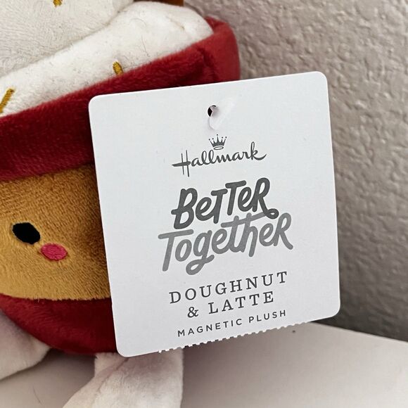 Hallmark Better Together Doughnut and Latte Magnetic Plush Pair Set w/ TAG - Picture 4 of 7